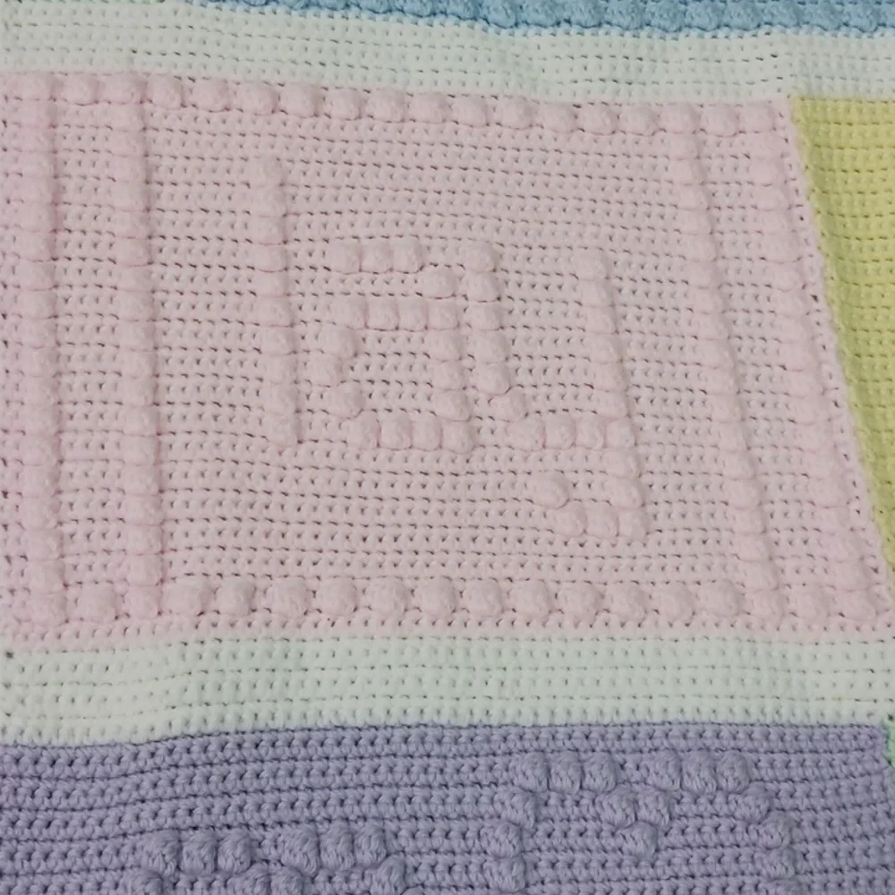 Now I Lay Me Baby blanket shower gift handcrafted heirloom unisex Pastel